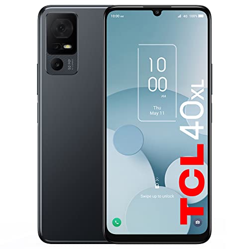 TCL 40XL 2023 Unlocked Cell Phone 4GB + 128GB, 6.75" 90Hz Display, Smartphone Android 13, 50MP AI Camera Mobile Phone, 5000 mAh, 4G LTE, US Version, Dark Gray