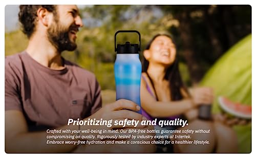 JEELA SPORTS Insulated Water Bottle with Straw - 24oz, Leakproof Stainless Steel Water Bottles, Metal Water Bottle Keeps Water Cold for 24 hours