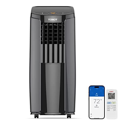 TOSOT 10,200BTU (6,200 BTU SACC) Portable Air Conditioner, Smart Wifi Control, AC Unit with Dehumidifier, Fan, Window Kit for Easy Installation, Cool Rooms Up to 400 Square Feet, Shiny Series