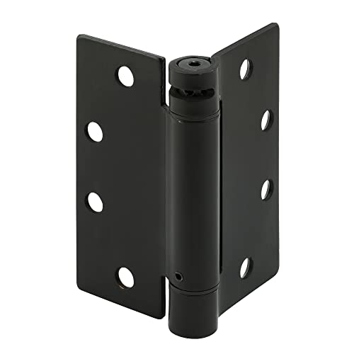 Prime-Line U 1158483 Door Hinge Commercial UL Adjustable Self-Closing Spring Hinge, 4-1/2 In. x 4-1/2 In. with Square Corners, 4 Holes per Leaf with Screws, Matte Black Finish, .134 In. Gauge (3 Pack)