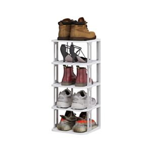 haiice shoe rack storage organizer, 5-tier stackable shoe racks, vertical adjustable shoe stand rack for entryway, living room, garage