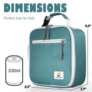 CaCTOUR Lunch Box Kids,Premium Insulated Lunch Bag for Girls Boys,Soft Bag Mini Cooler Back to School Thermal Reusable Lunch Bag for Work School Picnic (Green)