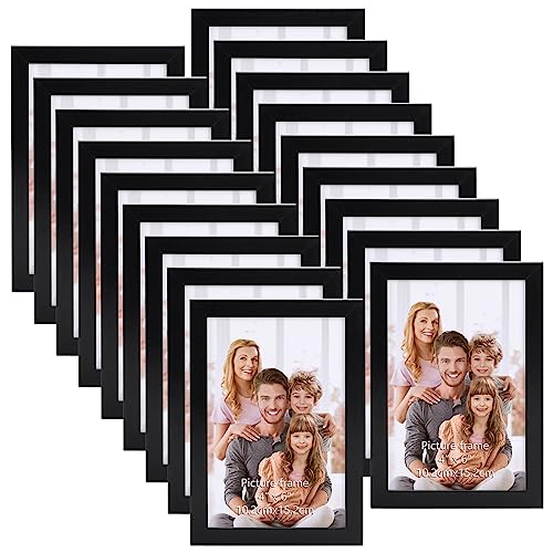 WIFTREY 18 Pack 4x6 Picture Frame Black, 4 x 6 Photo Frames Bulk for Wall Hanging or Tabletop Display