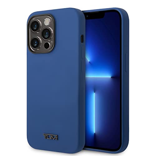 CG MOBILE TUMI Phone Case for iPhone 14 Pro Max in Blue with Black Logo, HC Liquid Silicone Smooth & Anti-Scratch Protective Case with Easy Snap-on, Shock Absorption & Signature Logo