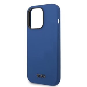 CG MOBILE TUMI Phone Case for iPhone 14 Pro Max in Blue with Black Logo, HC Liquid Silicone Smooth & Anti-Scratch Protective Case with Easy Snap-on, Shock Absorption & Signature Logo