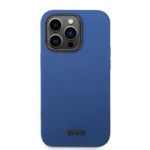 CG MOBILE TUMI Phone Case for iPhone 14 Pro Max in Blue with Black Logo, HC Liquid Silicone Smooth & Anti-Scratch Protective Case with Easy Snap-on, Shock Absorption & Signature Logo