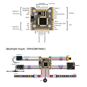 T-MOTOR Mini Racer F7 Flight Controller FC 3-6S 20x20 Mini Flight Controller for RC Racing Drone FPV Drone