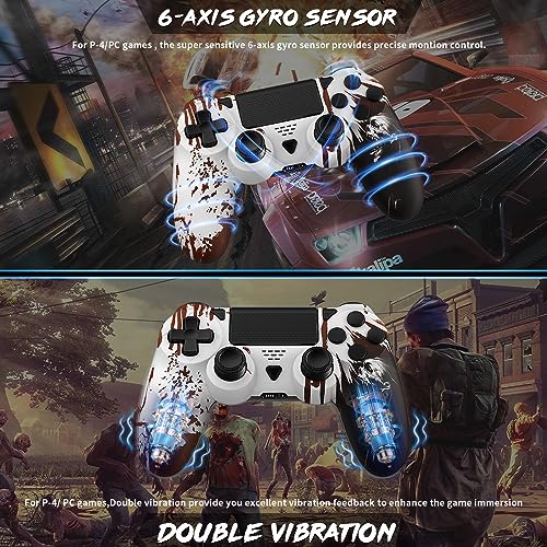 Gamrombo Wireless Controller Replacment for Playstation 4 Controller Compatible with PS4/PS4 Slim/PS4 Pro/PC/Steam/iOS/Android,with 1000mAh Battery Upgraded Analog Sticks/Turbo/6-Axis Motion Sensor