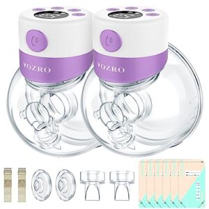 hands free breast pump, double wearable breast pump with 2 modes 9 levels suction, electric breast pump with lcd touch screen, no leakage, low noise & painless (24mm 2 pack)