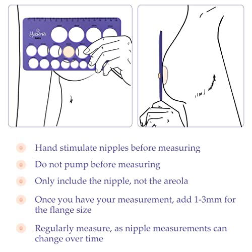 Habibi Baby Nipple Measurement Tool for Flanges Silicone Nipple Ruler for Breast Pump Flange or Nipple Shield Size for Breast Feeding Holes & Millimeter Scale for Accurate Measurement 4x7" (PKG of 1)