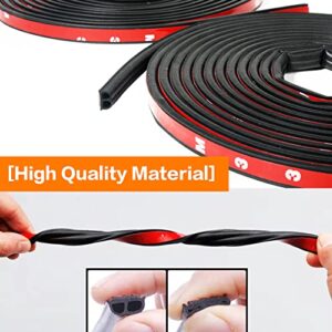 33Ft Car Weather Stripping B-Shape Door Seal Strip,Universal Self-Adhesive Automobile Rubber Windshield Sealing Strip,Car Door Seal Strip,Soundproofing (33Feet(2Rolls))