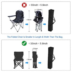 PATIKIL 33 Inch Camp Chair Replacement Bag, Nylon Foldable Carrying Bag Large Zippered Bag with Shoulder Strap for Camping Travel, Black
