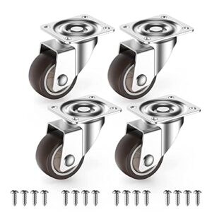 1 inch small caster wheels for furniture small casters set of 4 total capacity 90lbs (no brake)