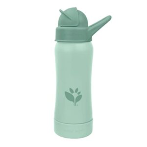 green sprouts® sprout ware® straw bottle 10oz., 6mo+, plant-plastic, platinum-cured silicone, dishwasher safe, grows with baby, tested for hormones - sage