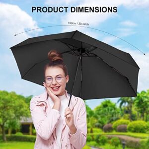 LEAGERA Compact Travel Umbrella with Case - Mini Umbrella for Purse, Small Lightweight &Tiny Design Perfect for Parasol Outdoor Sun&Rain Umbrellas, Black