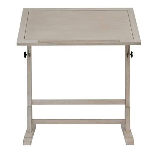 SD STUDIO DESIGNS Vintage Solid Wood Drawing/Drafting Table with 36" x 24" Angle Adjustable Top, 36", Coastal Whitewash