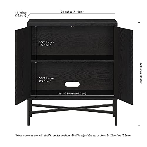 Henn&Hart Brighton Accent Cabinet, 28" Wide, Black