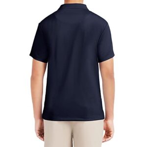 IZOD Men's Young Short Sleeve Performance Polo Shirt, Navy Blue-410