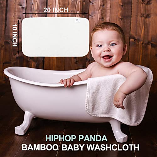 HIPHOP PANDA 6 Pack Bamboo Muslin Burp Cloths - 6 Layer Soft Absorbent Milk Spit Up Rags - Natural Baby Wipes for Delicate Skin - Baby Registry as Shower - White, 20" X10"