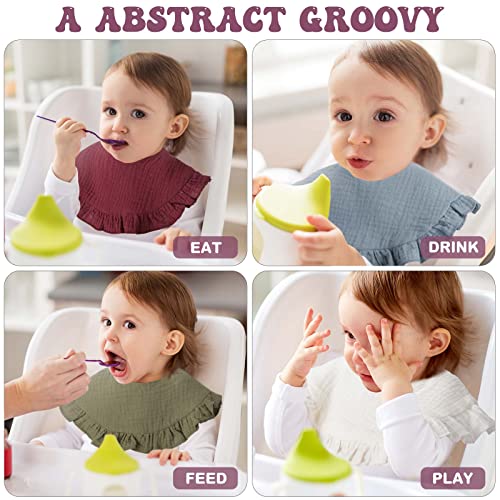 12 Pcs 360° Rotate Muslin Bibs Teething Absorbent Drool Bibs 4 Layers Adjustable Snap Cotton Newborn Bandana Bibs Suitable for over 6 Months