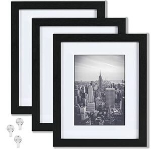 8x10 picture frame set of 3 display pictures 5x7 with mat or 8x10 without mat, photo frames collage for wall decor, photo certificate frames set,wall & tabletop picture frames 8 by10 picture frames