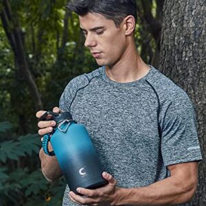 Coolplus 64 oz Insulated Water Bottle with Paracord Handle & 3 Lid, Half Gallon Water Bottle Food-grade Vacuum Large Water Jug Flask, Keep 24H Hot 48H Cold, Leak Proof & BPA-Free,