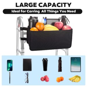 Walker Basket Large Capacity Walker Bag with Cup Holder, Easy Installation & Gift for Seniors