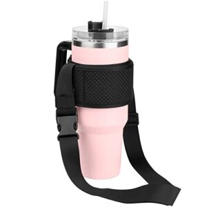 xxerciz water bottle carrier holder with strap for stanley simple modern 40 oz tumbler with handle, universal bottle sling sleeve for 40-128oz water bottle on walking camping hiking