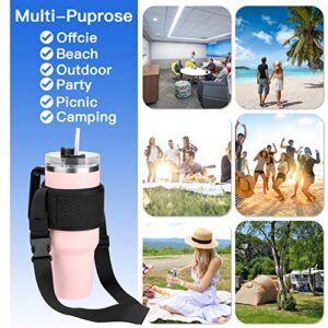 Xxerciz Water Bottle Carrier Holder with Strap for Stanley Simple Modern 40 oz Tumbler with Handle, Universal Bottle Sling Sleeve for 40-128oz Water Bottle on Walking Camping Hiking