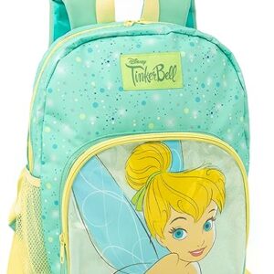 Disney Tinker Bell Girls Backpack | Enchanting Green Glitter Rucksack | Adjustable Straps | Spacious Compartments