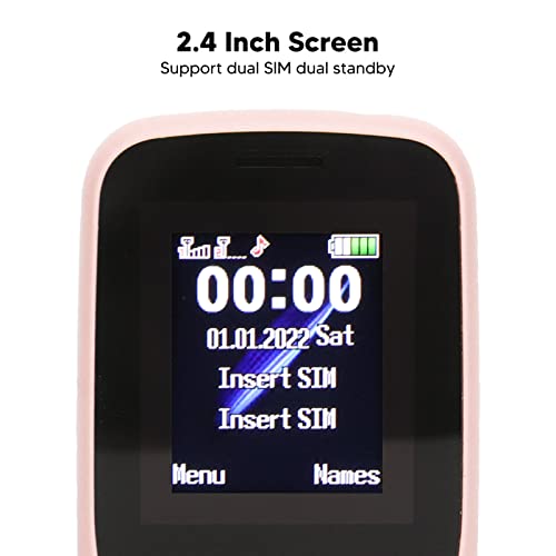 FOSA Senior Cell Phone, 2G GSM, High Volume Unlocked Basic Mobile Phone, 2.4 Inch Large Screen, Dual SIM Supported, Big Buttons Unlocked Cellphone for The Elderly Parents (Pink)