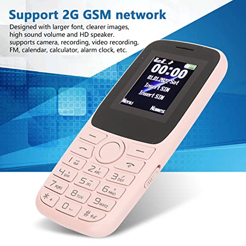 FOSA Senior Cell Phone, 2G GSM, High Volume Unlocked Basic Mobile Phone, 2.4 Inch Large Screen, Dual SIM Supported, Big Buttons Unlocked Cellphone for The Elderly Parents (Pink)