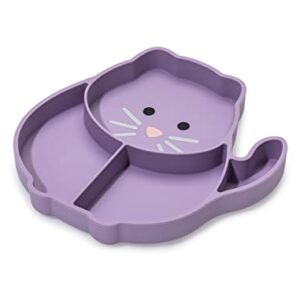 melii Divided Silicone Suction Plate - 100% Silicone, for Baby + Toddlers – BPA Free, Dishwasher & Microwave Safe (Cat)