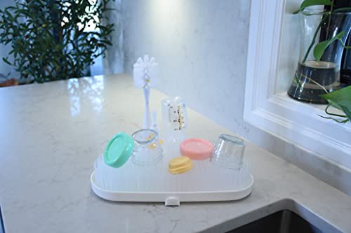 melii Countertop Baby Bottle Drying Rack and Drainboard, BPA Free (White)