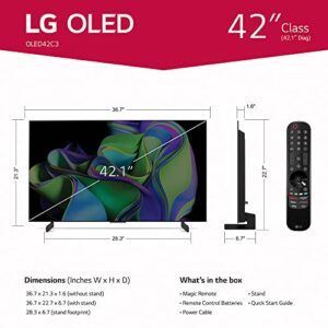 LG C3 Series 42-Inch Class OLED evo 4K Processor Smart TV for Gaming with Magic Remote AI-Powered OLED42C3PUA, 2023 with Alexa Built-in