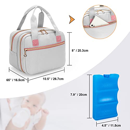 Damero Wearable Breast Pump Bag with Ice Pack Compatible with Elvie and Willow Breast Pump, Carrying Bag for Wearable Breast Pump, Bottles, Pump Parts and More, Patent Design