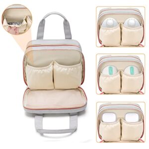 Damero Wearable Breast Pump Bag with Ice Pack Compatible with Elvie and Willow Breast Pump, Carrying Bag for Wearable Breast Pump, Bottles, Pump Parts and More, Patent Design