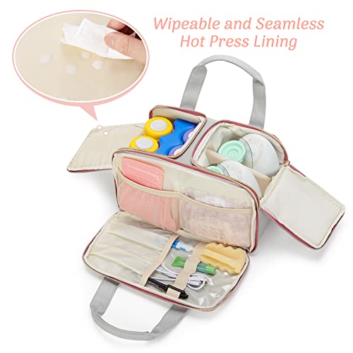 Damero Wearable Breast Pump Bag with Ice Pack and Cooler Compartment Compatible with Willow and Elvie Breast Pump, Tote Bag for Wearable Breast Pump, Pump Parts and Ice Pack, Patent Design