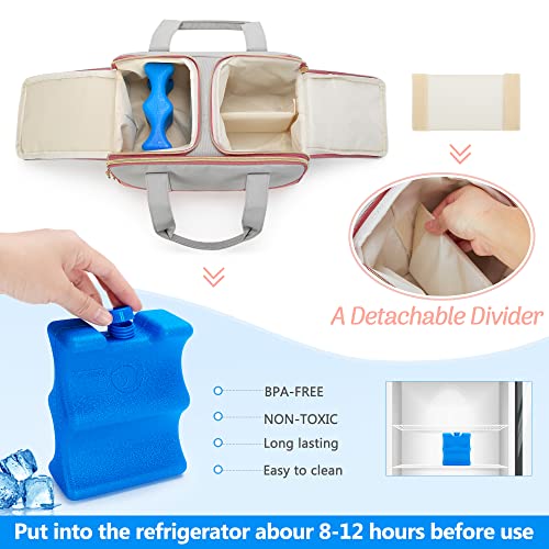 Damero Wearable Breast Pump Bag with Ice Pack and Cooler Compartment Compatible with Willow and Elvie Breast Pump, Tote Bag for Wearable Breast Pump, Pump Parts and Ice Pack, Patent Design