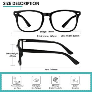 JJYBXPMR Blue Light Blocking Glasses for Women Men, Gaming Reading Computer TV Fake Eyeglasses Transparent Lens(5pack)