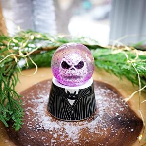 Disney The Nightmare Before Christmas Jack Skellington 3-Inch Mini Light-Up Snow Globe with Swirling Glitter