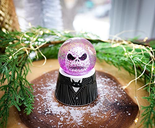 Disney The Nightmare Before Christmas Jack Skellington 3-Inch Mini Light-Up Snow Globe with Swirling Glitter