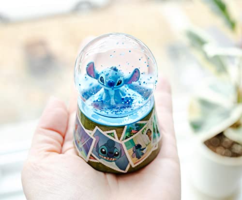 Disney Lilo & Stitch Vintage Photos Mini Light-Up Snow Globe with Swirling Glitter | 3 Inches Tall