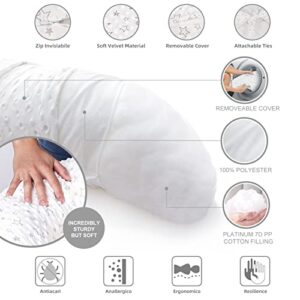 DancesCat Nursing Pillow, Original Plus Size Breastfeeding Pillows, Bottle Feeding,Baby Support, Tummy Time Pillow with Adjustable Waist Ties and Removable Cover- Gifts for Moms