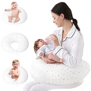 dancescat nursing pillow, original plus size breastfeeding pillows, bottle feeding,baby support, tummy time pillow with adjustable waist ties and removable cover- gifts for moms