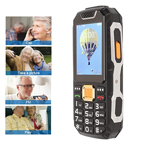 ASHATA 2G Senior Cellphone, Big Button Dual Card Cellphone with 2.8in HD Screen and Flashlight, Elderly Students Parents, Unlocked Easy to Use Mobile Phone (Black)