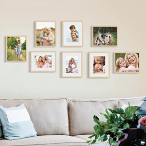 ENGLORY 8x10 Picture Frame Set of 2, Display 5x7 with Mat or 8x10 Without Mat, Photo Frames for Wall Mounting or Table Top Display, Wood