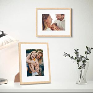 ENGLORY 8x10 Picture Frame Set of 2, Display 5x7 with Mat or 8x10 Without Mat, Photo Frames for Wall Mounting or Table Top Display, Wood