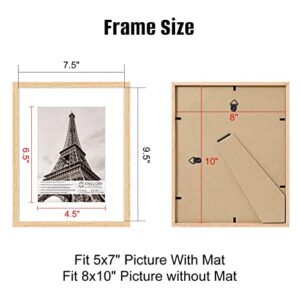 ENGLORY 8x10 Picture Frame Set of 2, Display 5x7 with Mat or 8x10 Without Mat, Photo Frames for Wall Mounting or Table Top Display, Wood