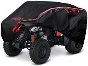 k-musculo atv cover for 4 wheelers - 76 inch atv covers 420d heavy duty & waterproof, outdoor four wheeler quad cover all weather large for polaris, kawasaki, arctic cat, honda, yamaha and more